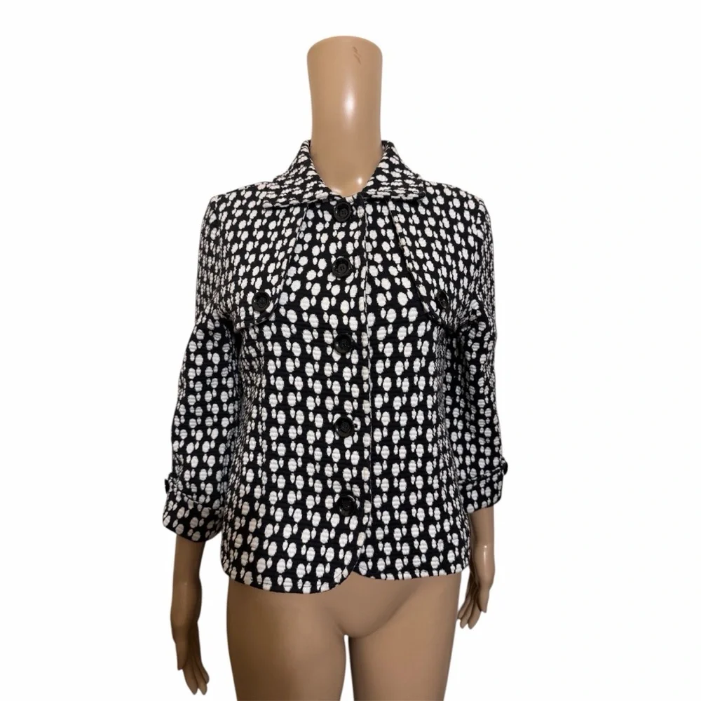 Charter Club Black and White Button Down jacket - Picture 2 of 7